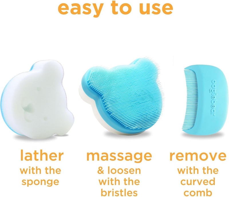 oogiebear Cradle Cap Sponge Replacement Set - Gentle & Effective Baby Scalp Care, Soft Sponge Refills for Cradle Cap Brush, 0+ Months, 2-Pack - Image 5